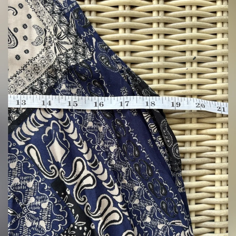 Free People Beaux Bandana Print High Neck Slip Dress small boho festival‎